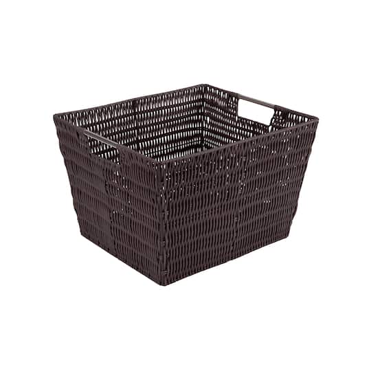 Simplify Large Chocolate Rattan Storage Basket in Brown | 13" x 15" x 10" | Michaels®